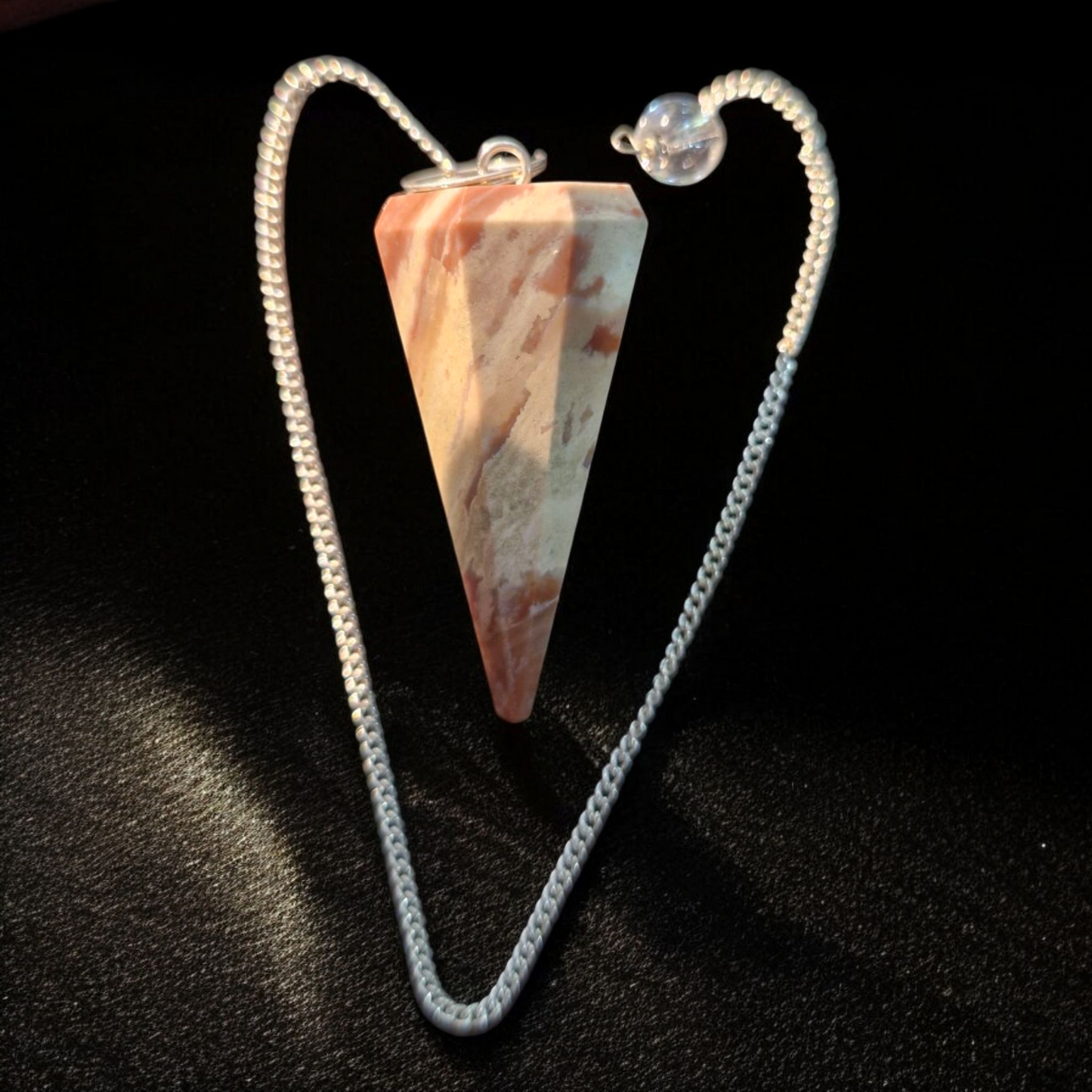 Gemstone Magical Pendulum with Chain - Banded Agate