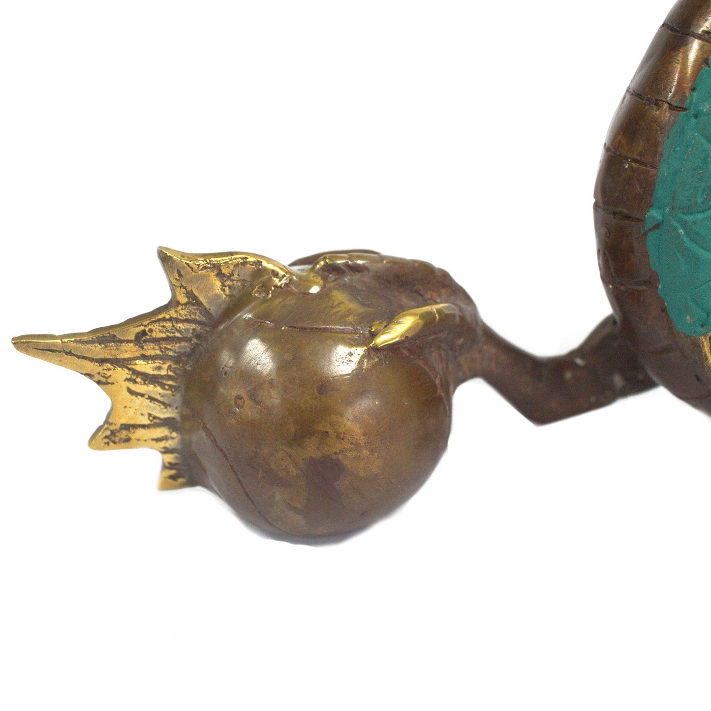 Vintage Style Brass Dragon with Ball - Large Size 45cm - Feng Shui