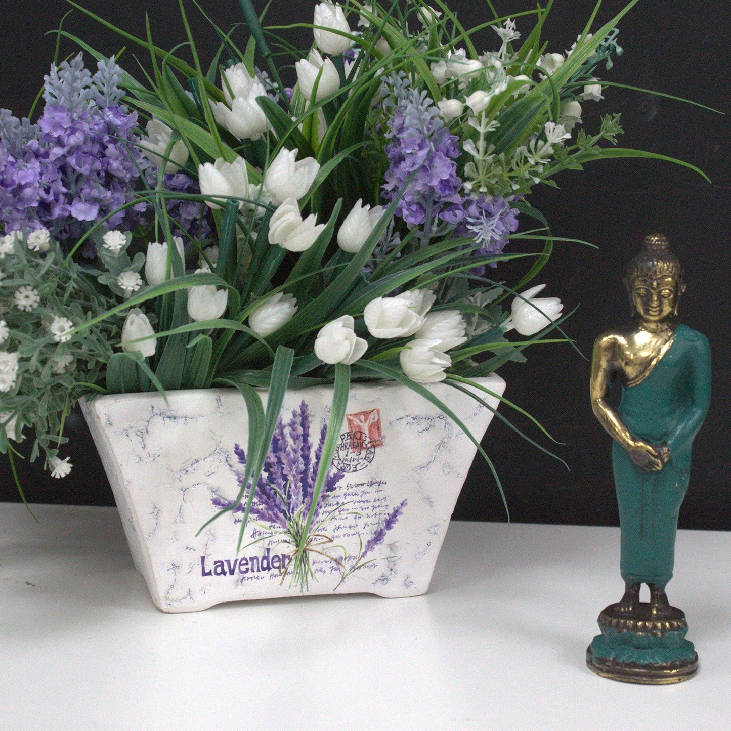 Vintage Style Brass Buddha - Standing - Medium Size 17.5cm - Feng Shui