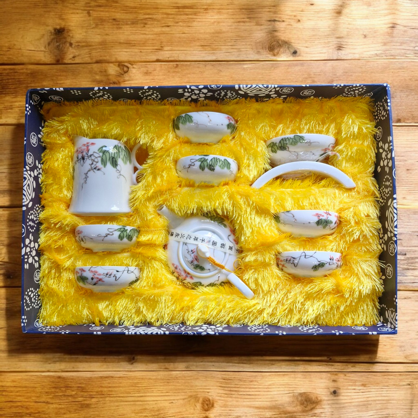 Chinese Hand Painted Bone China Luxury Tea Set - Morning Glory - Gift Boxed