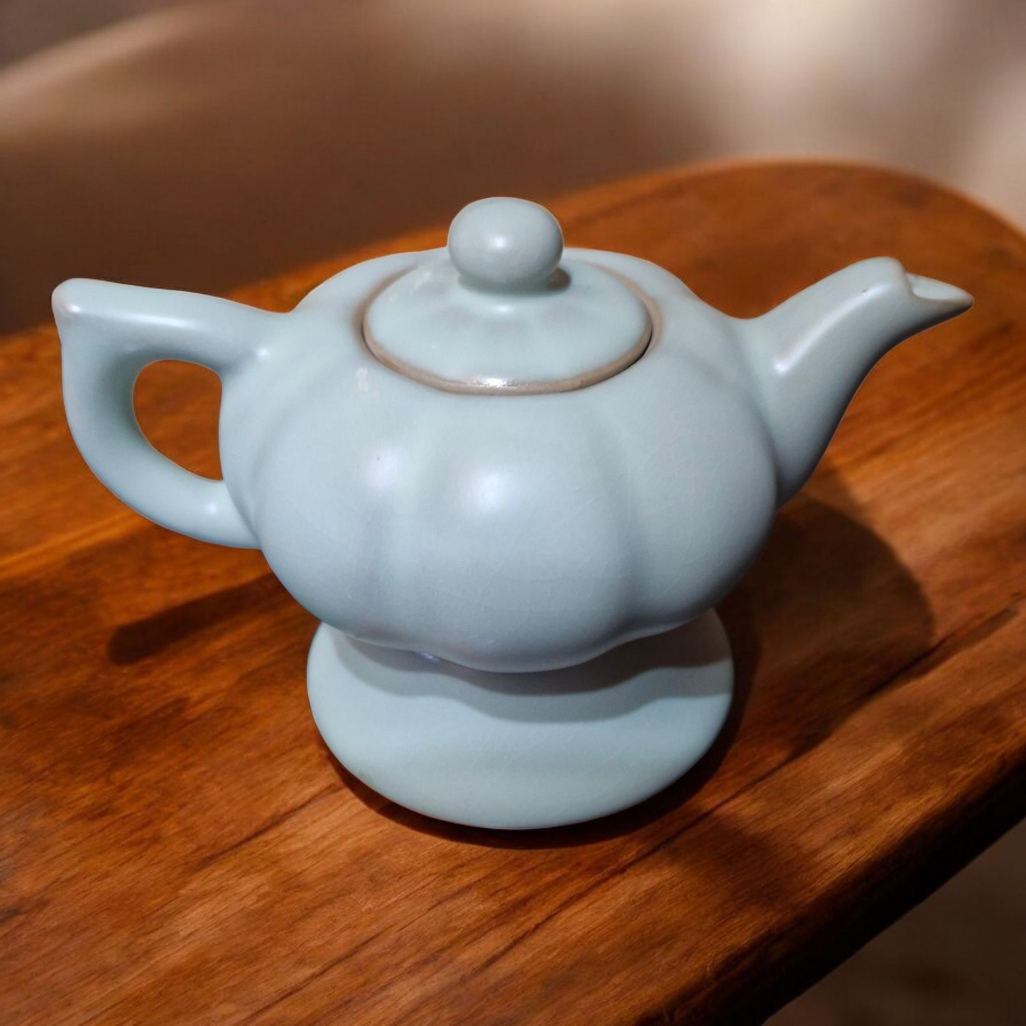 Chinese Green Pumpkin Tea Set with Jug and Strainer - Lined Gift Box