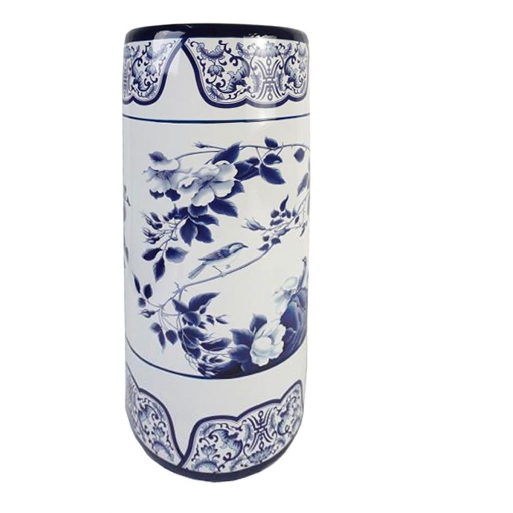 Umbrella Stand / Stick Holder - Chinese Ceramic - Rambling Rose Pattern