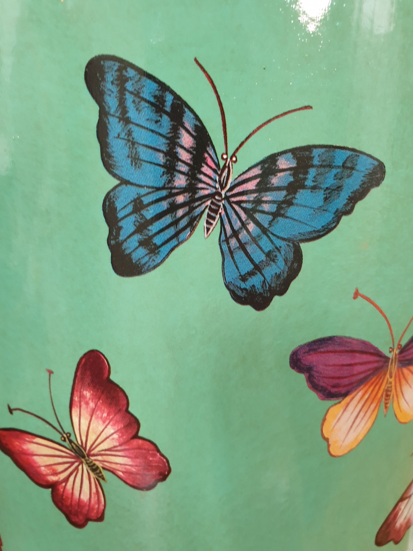 Umbrella Stand / Stick Holder - Chinese Ceramic - Butterfly Pattern