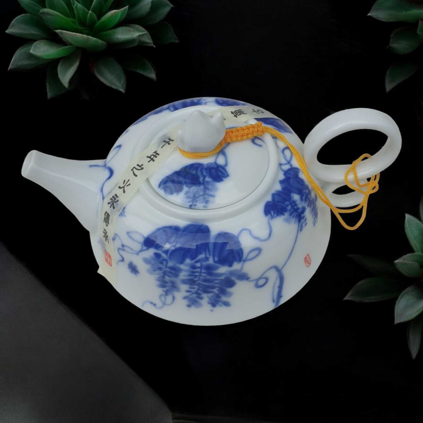 Chinese Blue and White Glory Luxury Tea Set with Jug and Strainer - Gift Boxed