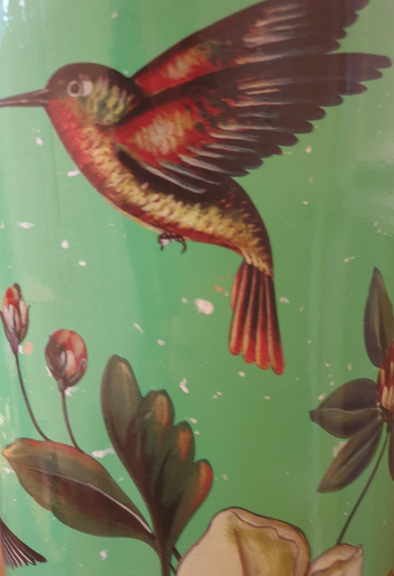 Umbrella Stand / Stick Holder - Chinese Ceramic - Humming Birds