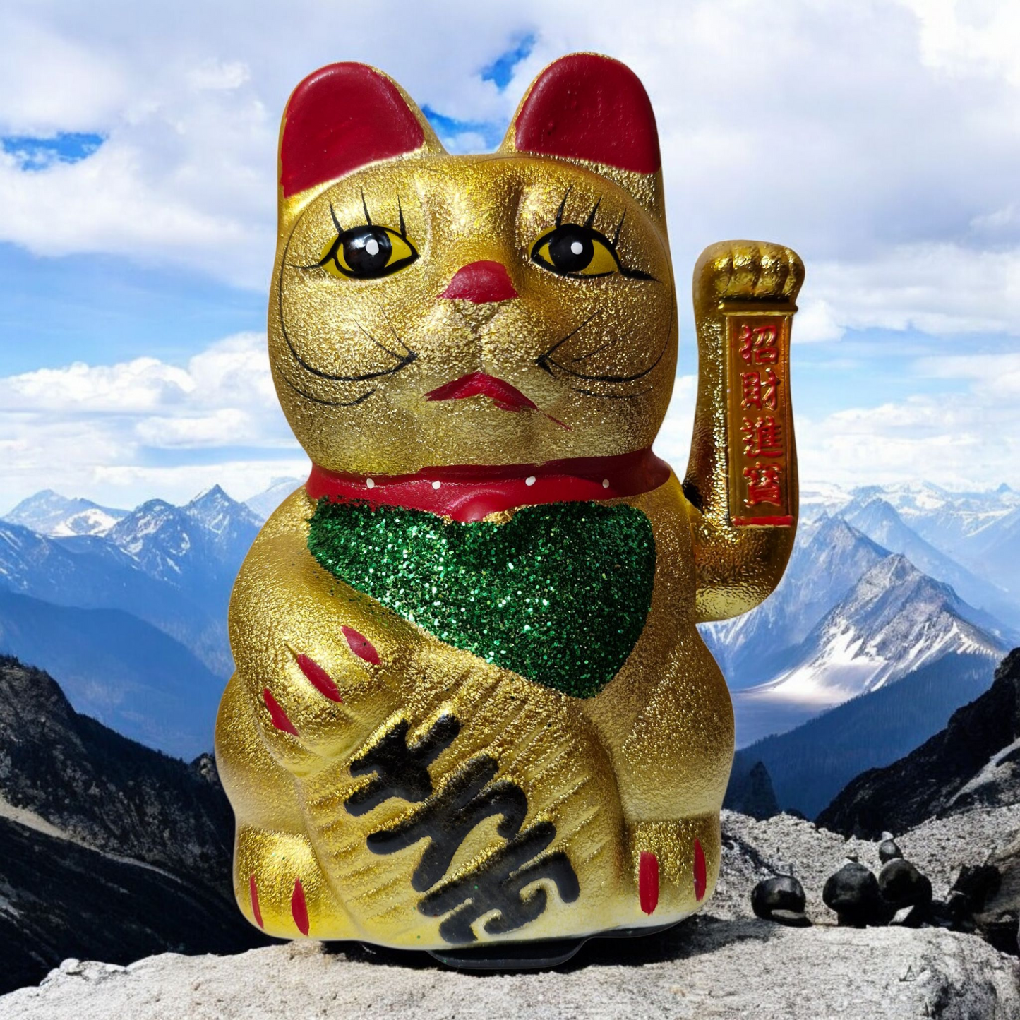 Lucky Waving Cat - Maneki-neko - 20cm Tall - Ceramic - Feng Shui