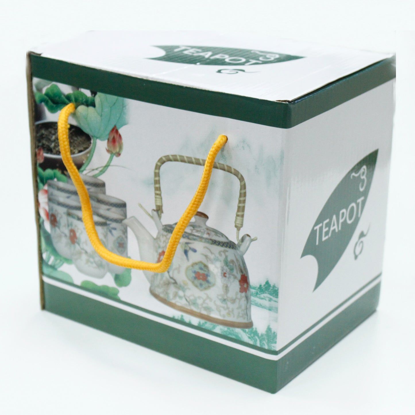 Chinese Herbal Tea Set - Blue Vine Pattern - 6 Cups and Infuser - Boxed