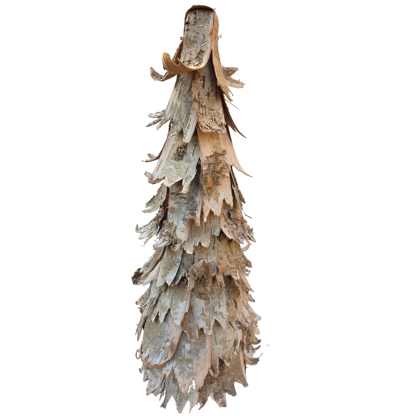 Natural Birch Bark Christmas Tree - 38cm Tall - Unusual Rustic Decoration