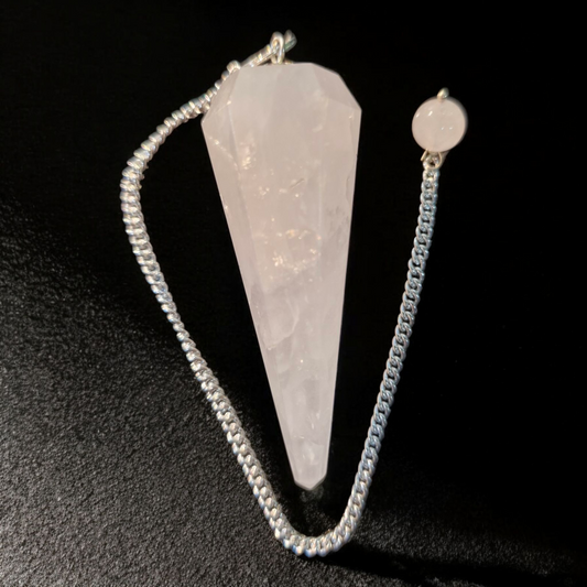 Gemstone Magical Pendulum with Chain - Rose Quartz