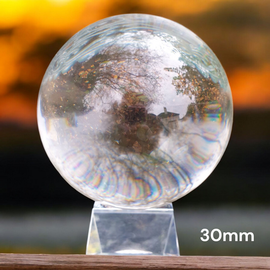 Crystal Ball - 30mm Diameter - Glass Stand