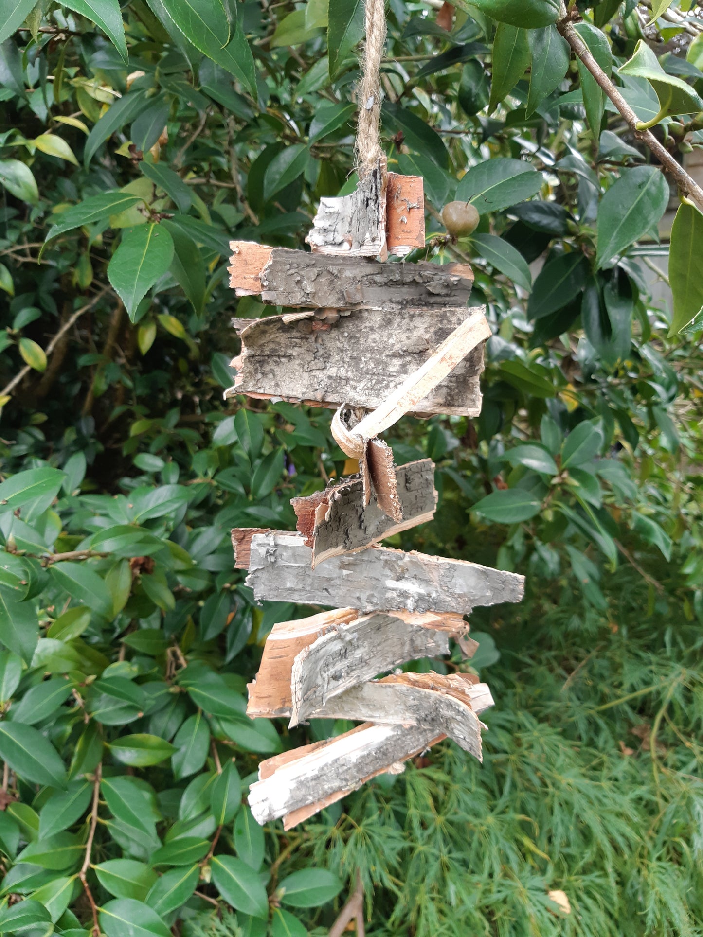 Birch Bark Hanging Garland - Rustic Decoration - Christmas - 30cm Long