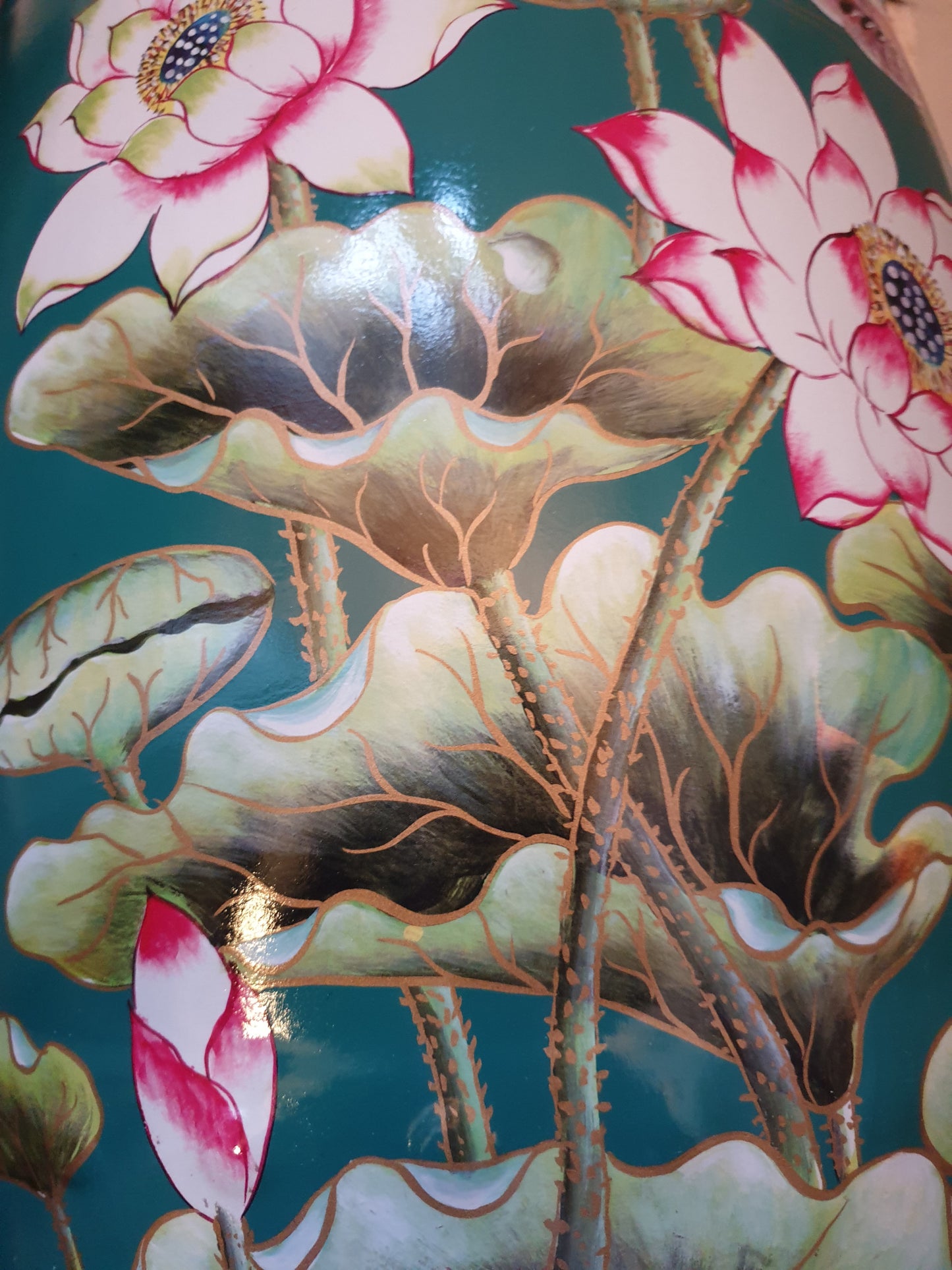 Chinese Ceramic Stool / Plant Stand - Lotus Flower and Mandarin Ducks