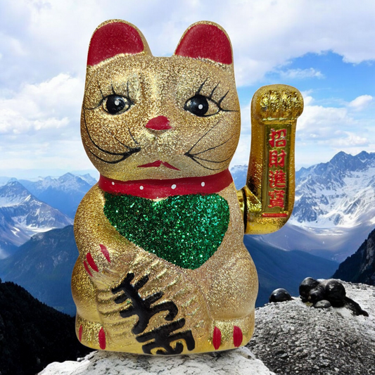 Lucky Waving Cat - Maneki-neko - 17cm Tall - Ceramic - Feng Shui
