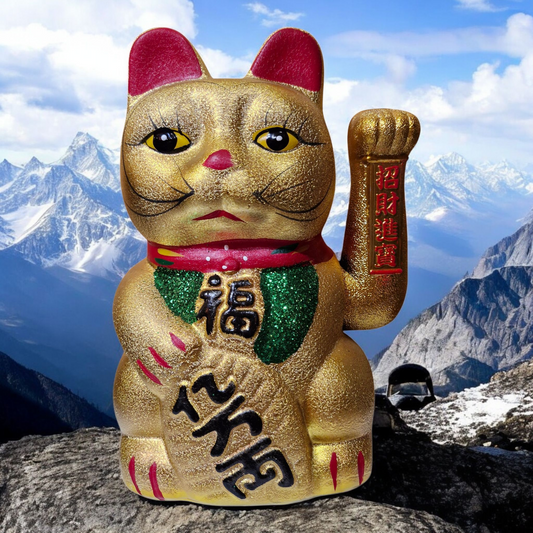 Lucky Waving Cat - Maneki-neko - 27cm Tall - Ceramic - Feng Shui