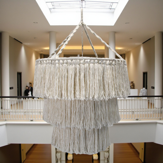 Macrame Soft Chandelier - Natural Colour - Natural Material - 80cm x 50cm