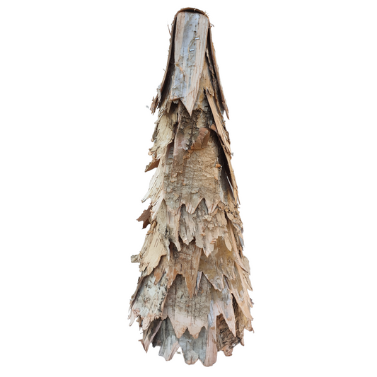Natural Birch Bark Christmas Tree - 38cm Tall - Unusual Rustic Decoration